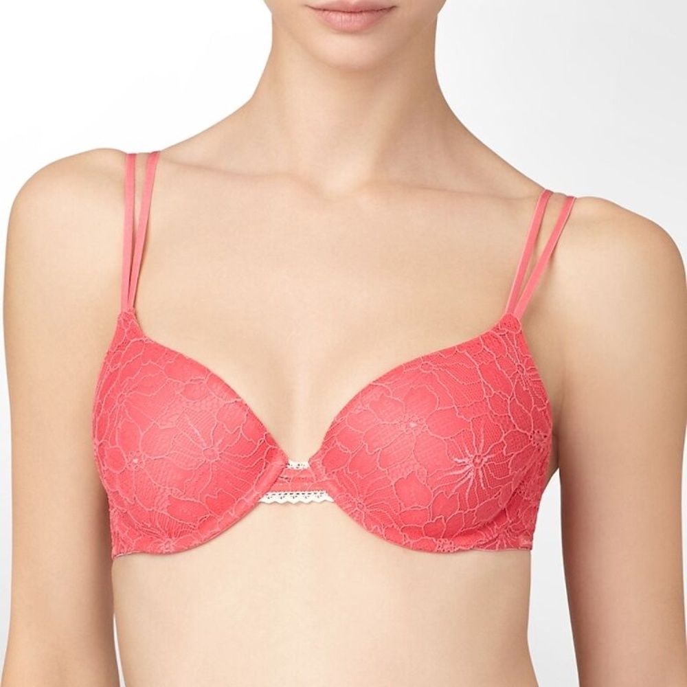 NWT Sexy Calvin Klein lace instinct demi Bra PINK 34C F3569 2BG BE